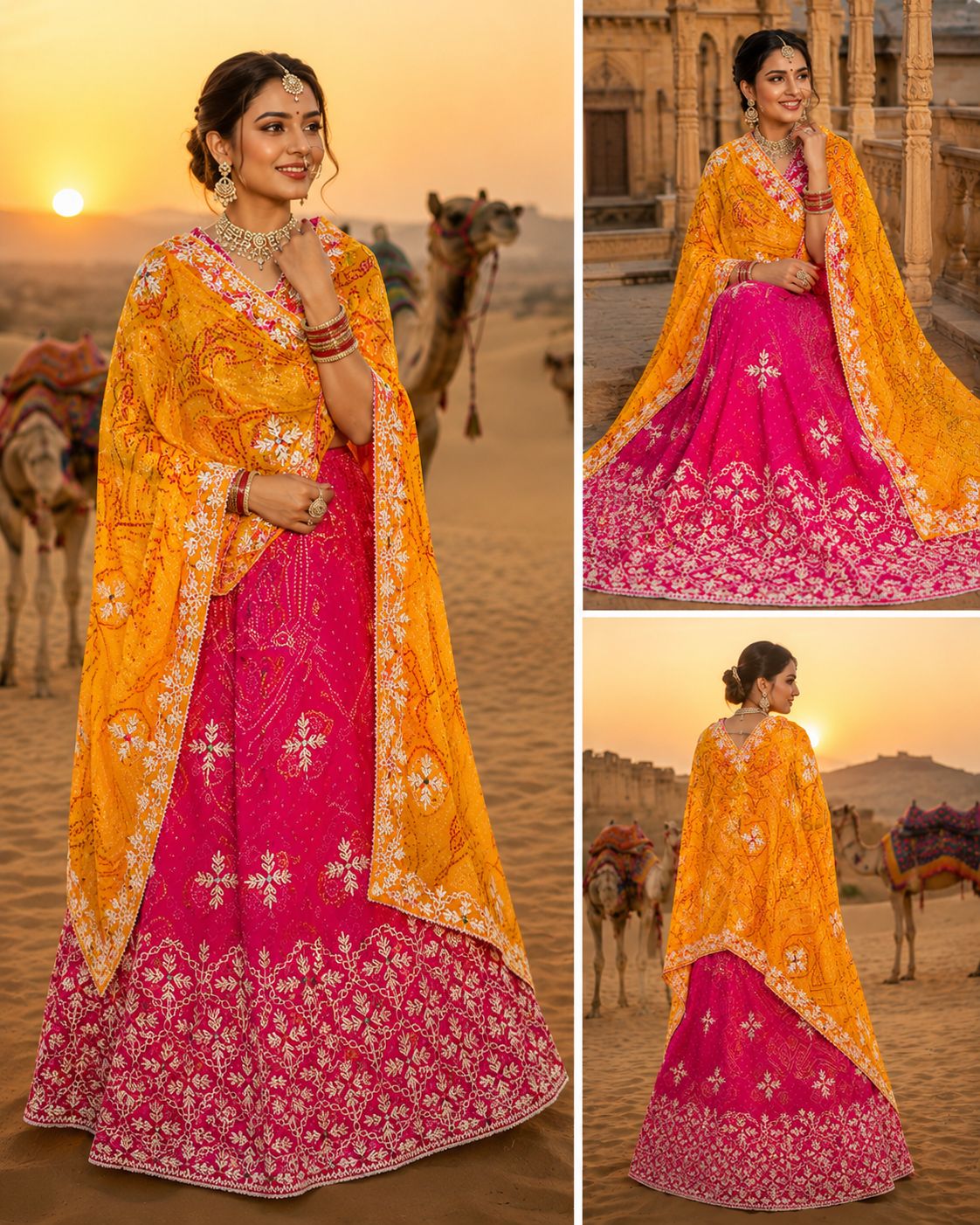 Royal Festive Wear Georgette Bandhani Lehenga by pcd rani pila
