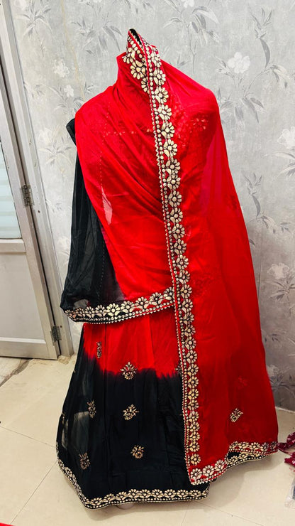 Nylone Chinon Gotta patti Work dubal colour Lehenga by pcd
