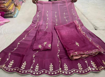 New Chinon Double Shade Gota patti work Lehenga by pcd