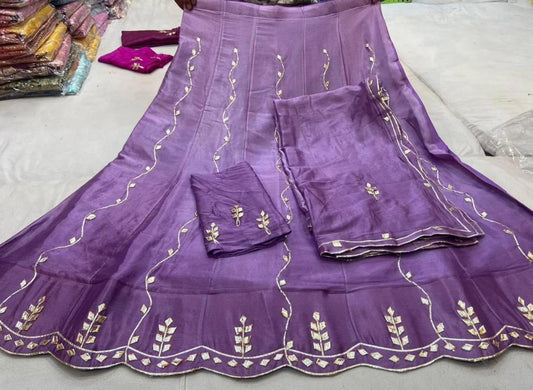 New Chinon Double Shade Gota patti work Lehenga by pcd