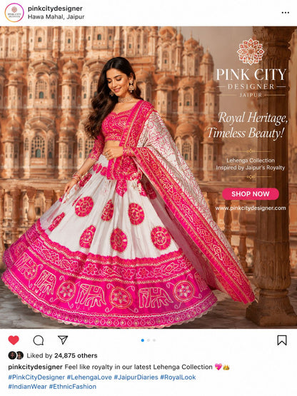 New Royal Traditional Bandhani Lehenga in Premium Gaji Silk Fabric