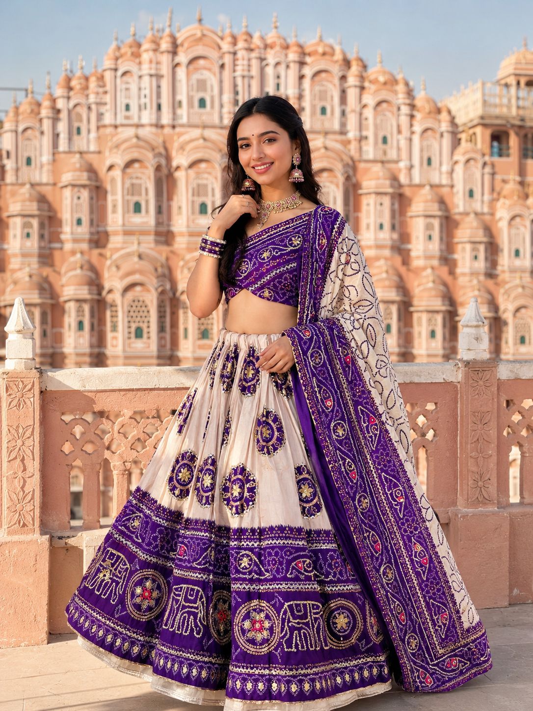 New Royal Traditional Bandhani Lehenga in Premium Gaji Silk Fabric