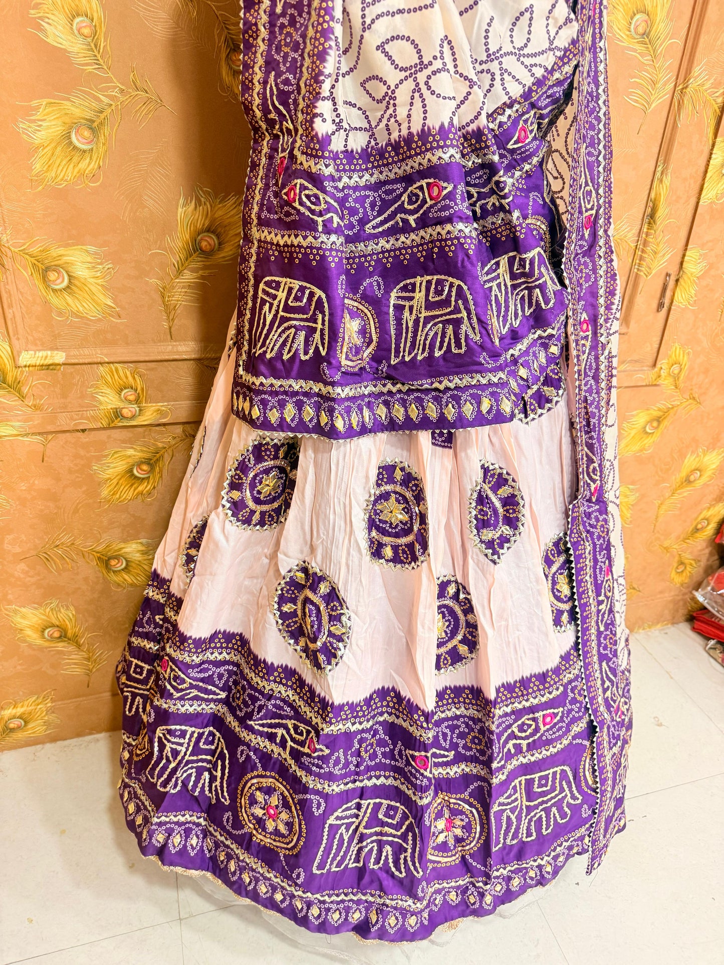 New Royal Traditional Bandhani Lehenga in Premium Gaji Silk Fabric