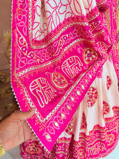 New Royal Traditional Bandhani Lehenga in Premium Gaji Silk Fabric