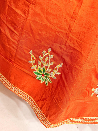 NEW UPADA SILK GOTA PATTI LEHENGA BY PCD