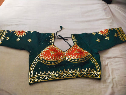 Gota Patti Glam HO Silk Designer Blouse (Aangi style) BY PCD