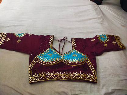 Gota Patti Glam HO Silk Designer Blouse (Aangi style) BY PCD