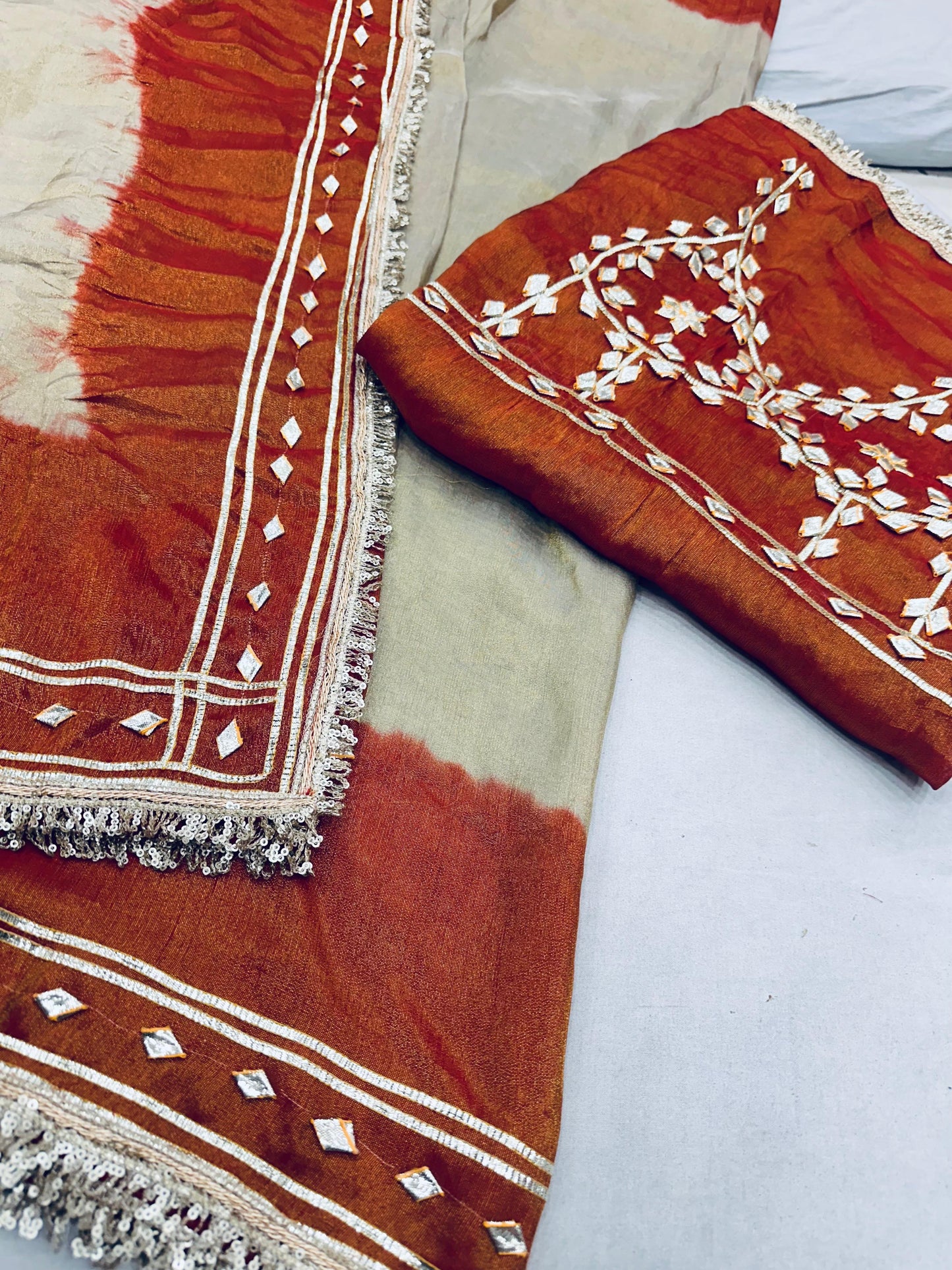 NEW AANGI STYLE BLOUSE WITH TISHU FABRIC SAREE BY PCD