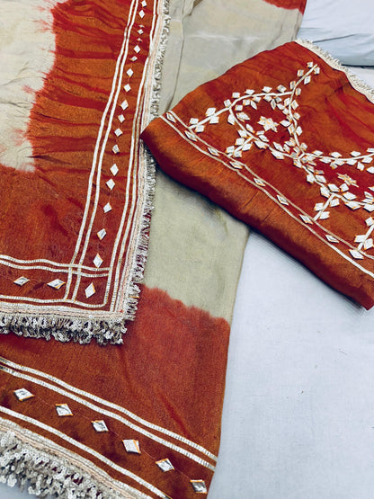 NEW AANGI STYLE BLOUSE WITH TISHU FABRIC SAREE BY PCD