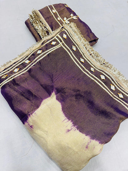 NEW AANGI STYLE BLOUSE WITH TISHU FABRIC SAREE BY PCD