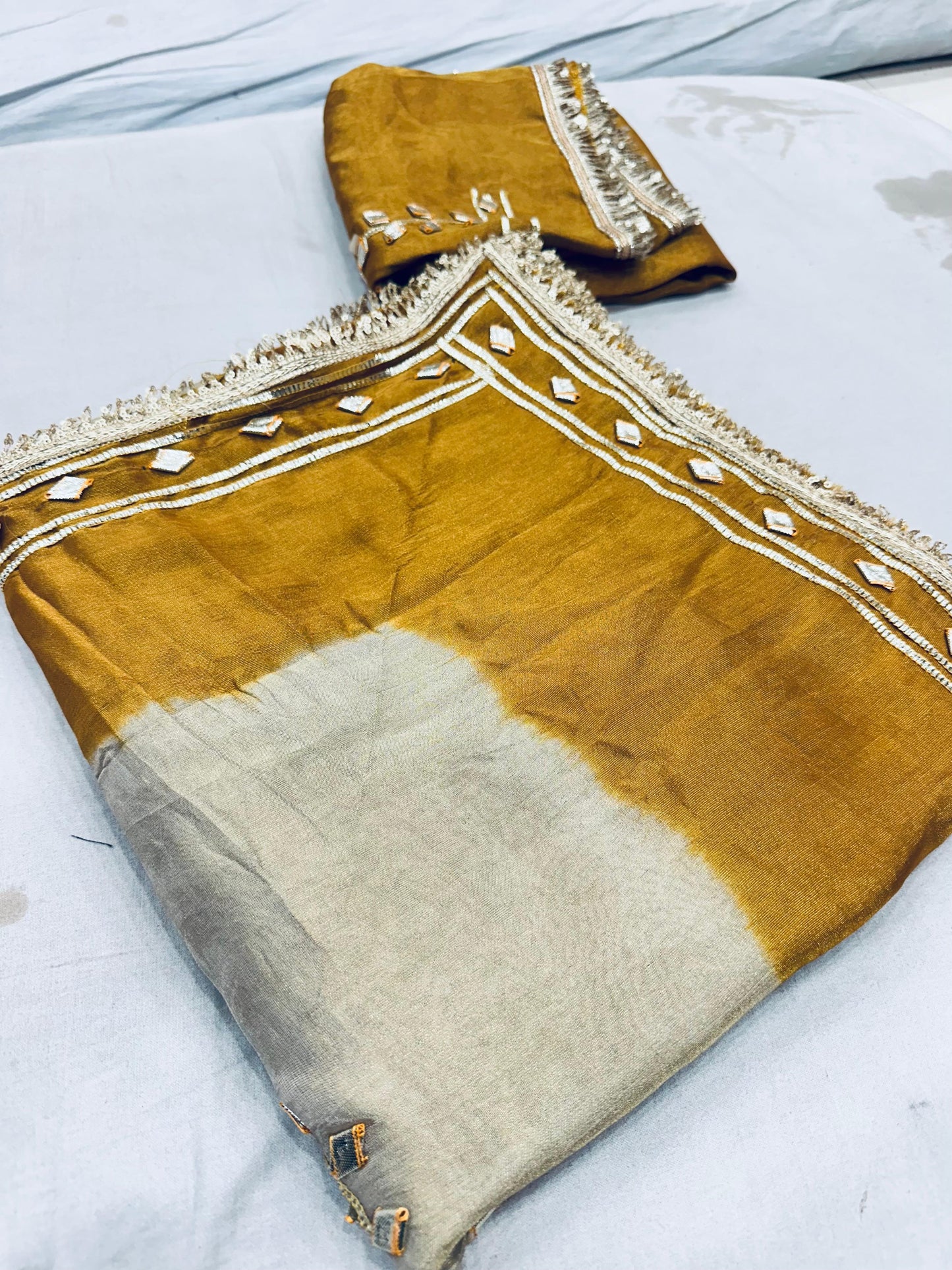 NEW AANGI STYLE BLOUSE WITH TISHU FABRIC SAREE BY PCD