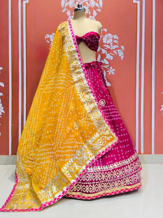 New Kota Doria bhundaj Print Gotapatti Work Lehenga Set by pcd