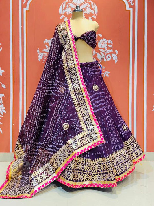 New Kota Doria Chunri Print Gotapatti Work Lehenga Set JADU BY PCD