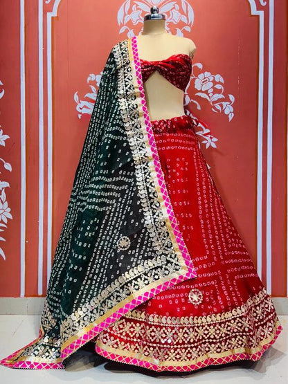 New Kota Doria Chunri Print Gotapatti Work Lehenga Set