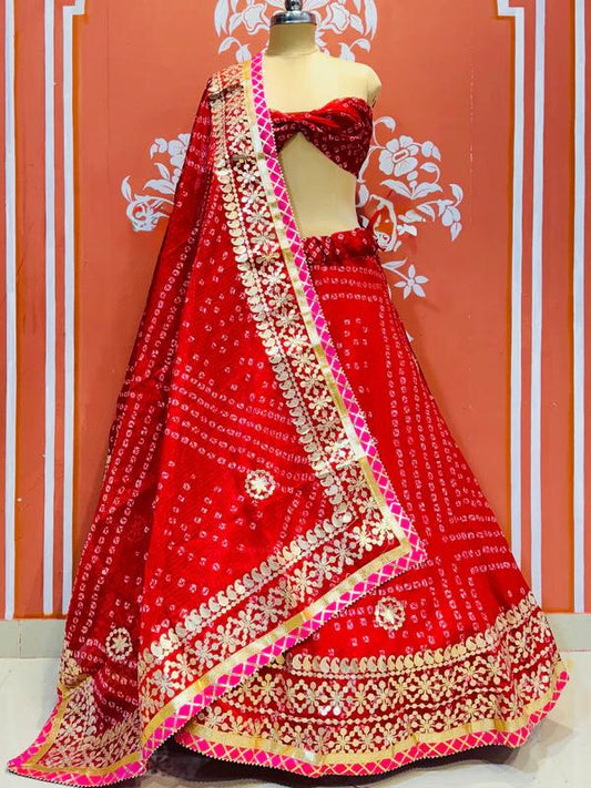 New Kota Doria Chunri Print Gotapatti Work Lehenga Set