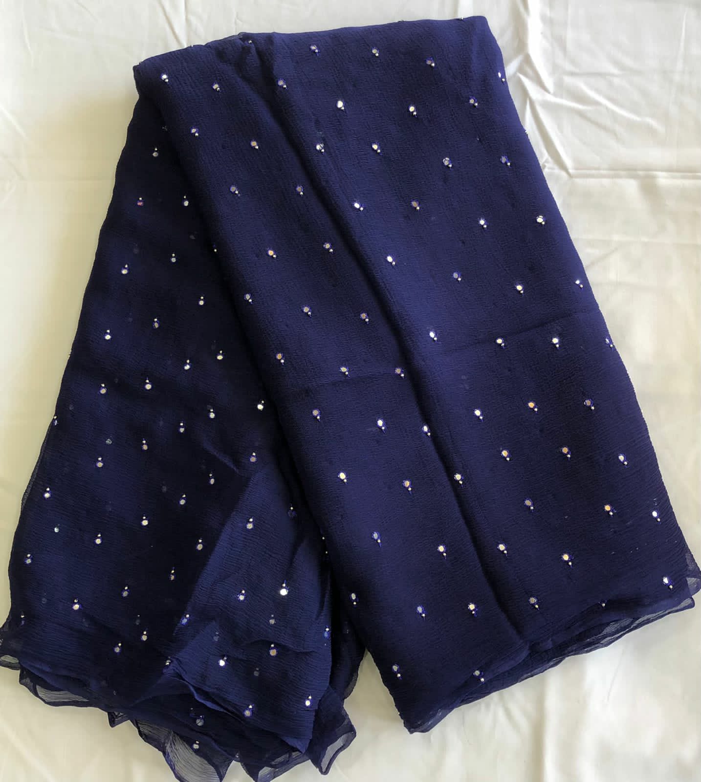Premium Chiffon Saree with Beautiful Cutdana Work BY PCD