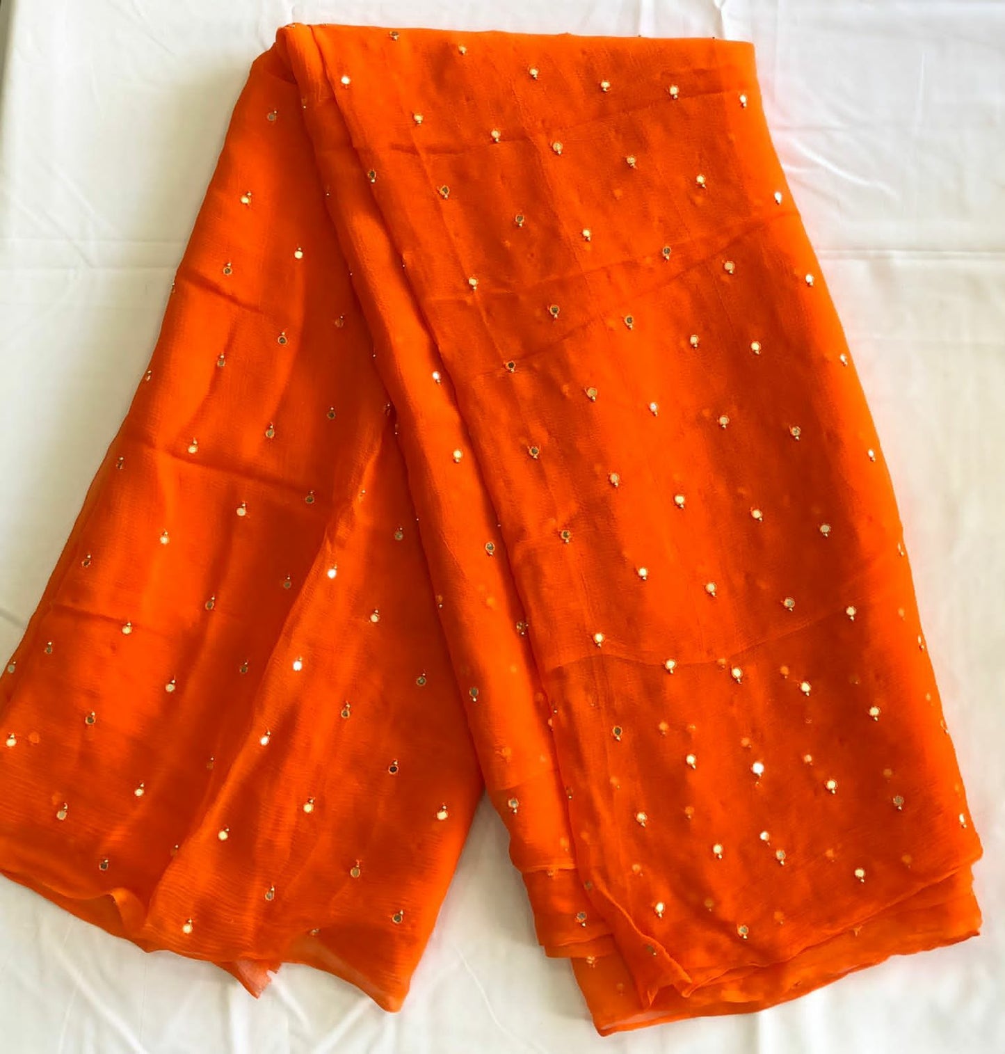 Premium Chiffon Saree with Beautiful Cutdana Work BY PCD