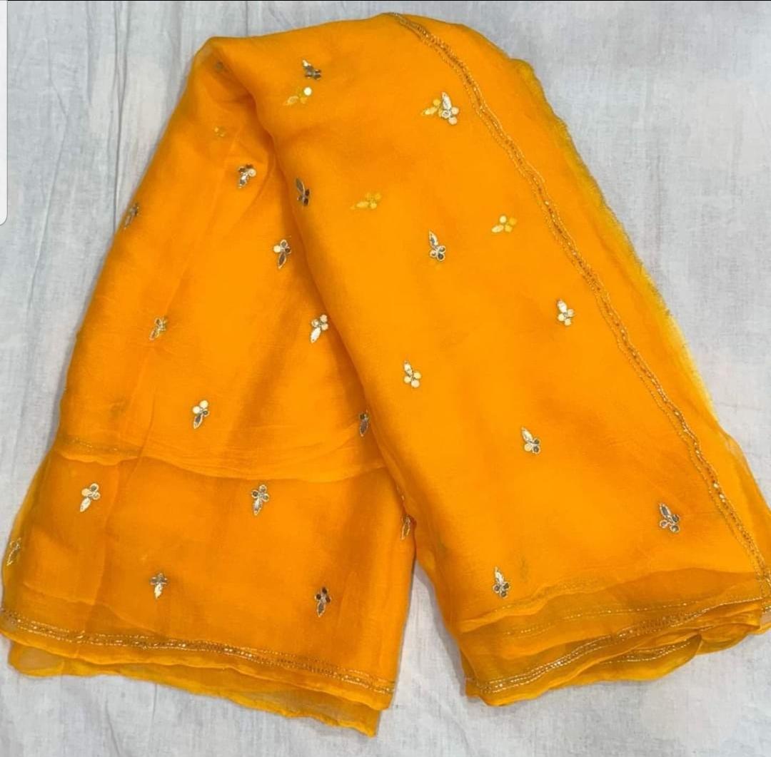 Latest Chiffon Bollywood Style Gotapatti Work Saree by pcd