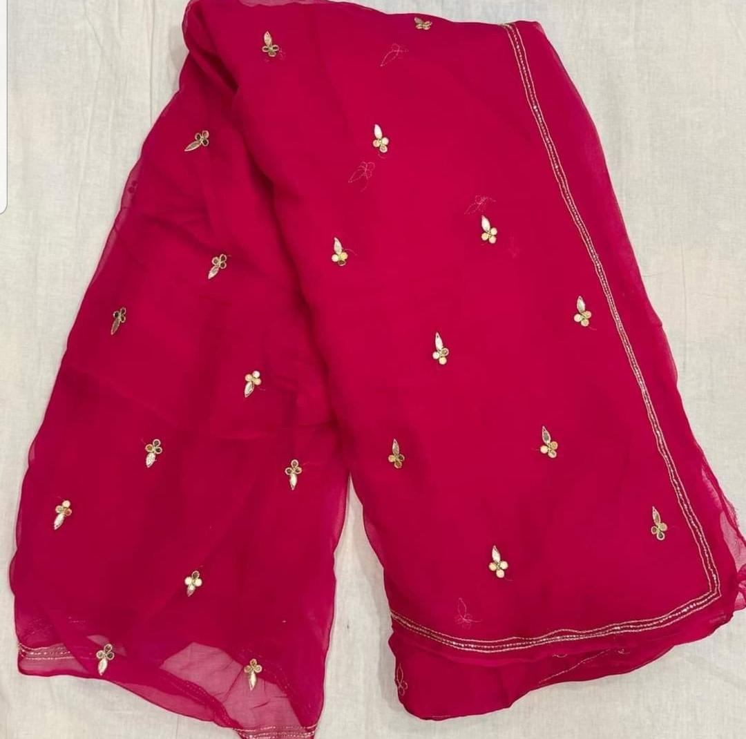 Latest Chiffon Bollywood Style Gotapatti Work Saree by pcd