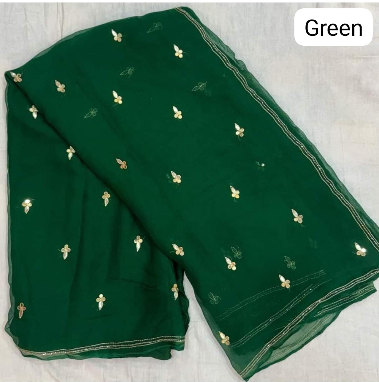 Latest Chiffon Bollywood Style Gotapatti Work Saree by pcd