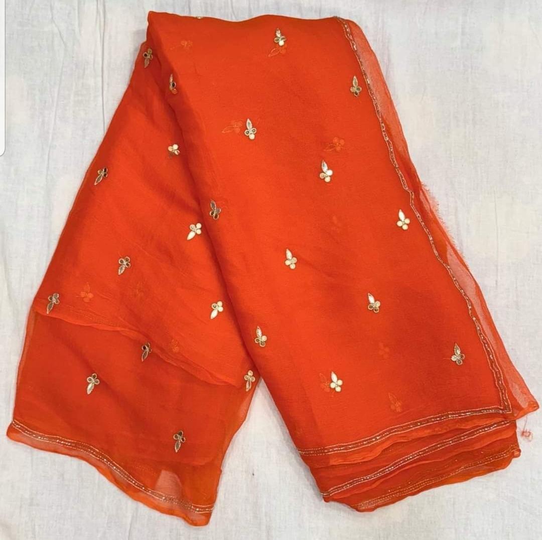 Latest Chiffon Bollywood Style Gotapatti Work Saree by pcd