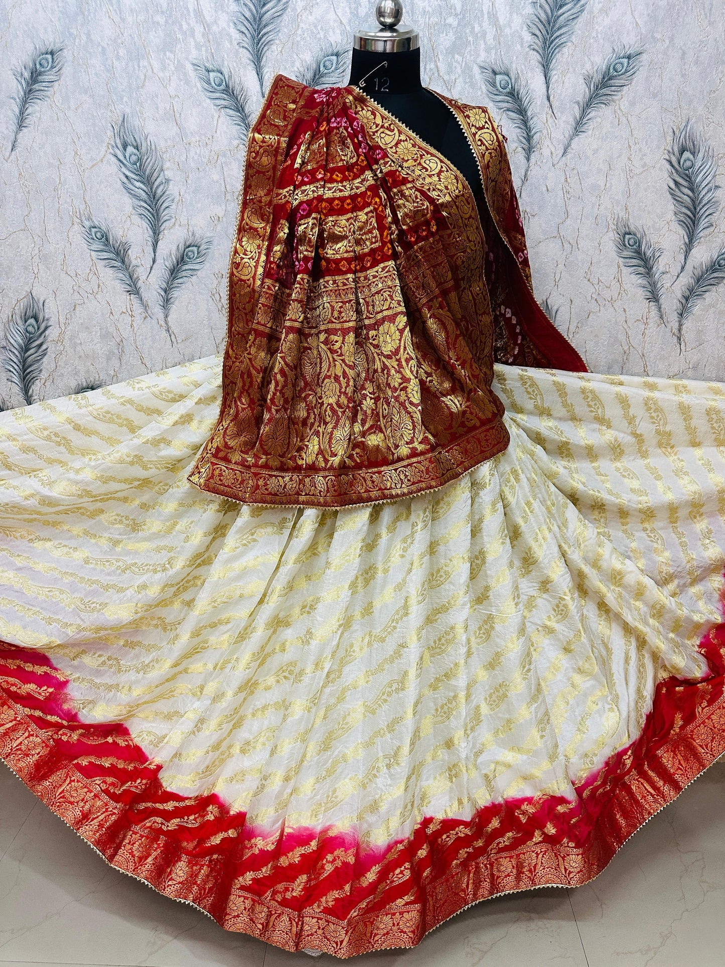 PCD Rajasthani Bandhej Traditional Zari Ghatchola Lehenga