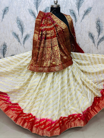 PCD Rajasthani Bandhej Traditional Zari Ghatchola Lehenga