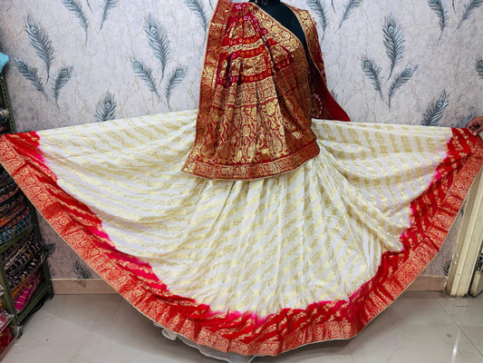 PCD Rajasthani Bandhej Traditional Zari Ghatchola Lehenga