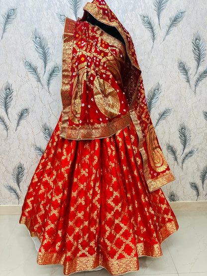 PCD Rajasthani Bandhej Traditional Zari Ghatchola Lehenga