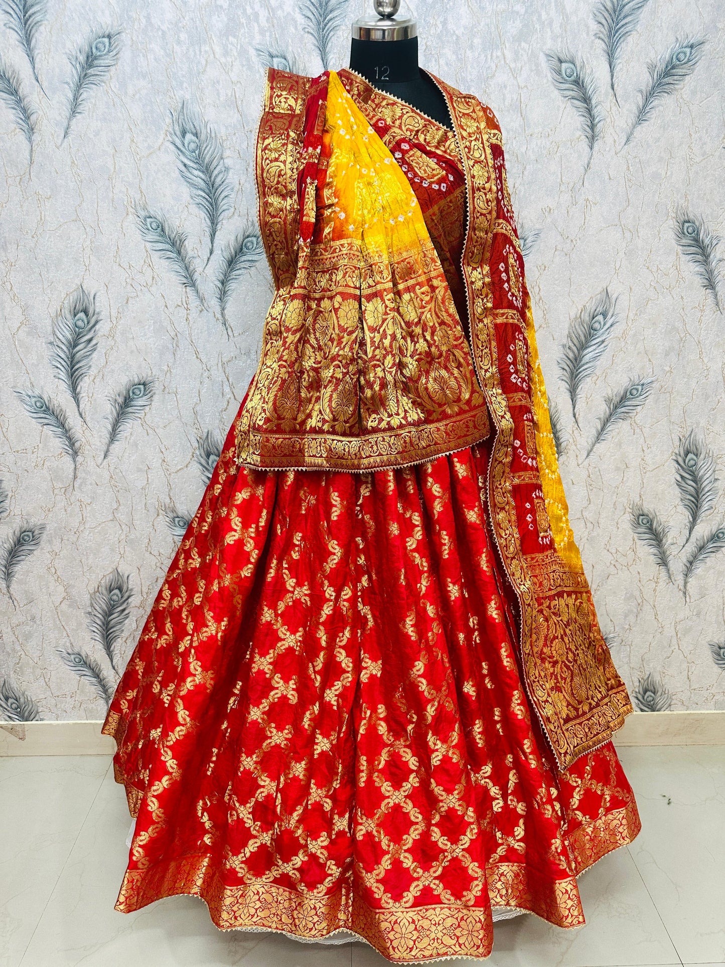 PCD Rajasthani Bandhej Traditional Zari Ghatchola Lehenga
