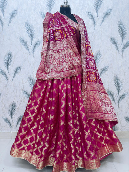 PCD Rajasthani Bandhej Traditional Zari Ghatchola Lehenga