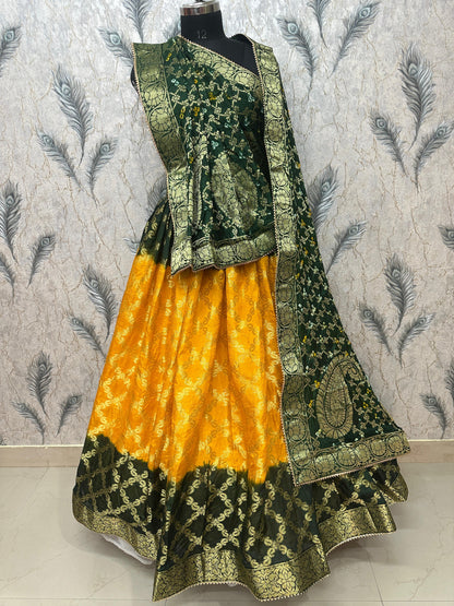 PCD Rajasthani Bandhej Traditional Zari Ghatchola Lehenga