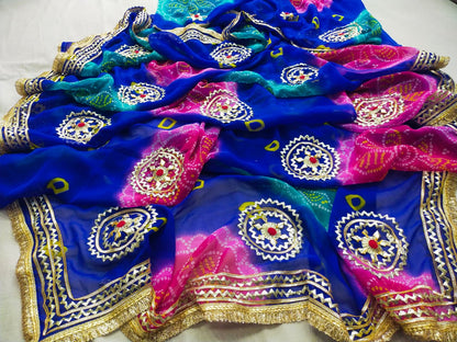 PCD Traditional Bandhani Style Georgette Saree Perfect Festive Collection