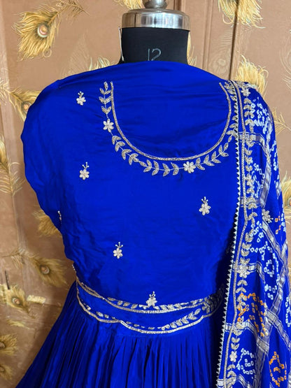 PCD Pure Gaji silk With Gharchola Dupatta And Gota patti Work Lehenga