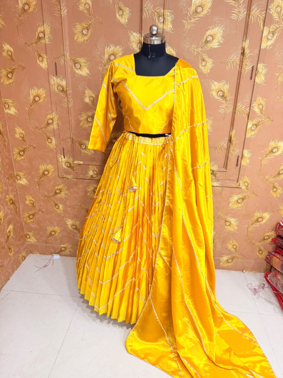 PCD New Pure H.O. Silk Festive Lehenga with Traditional Gota Work