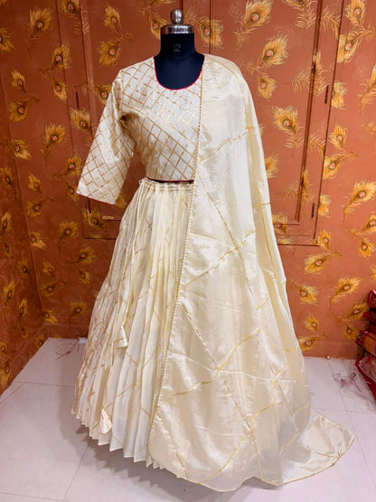 PCD New Pure H.O. Silk Festive Lehenga with Traditional Gota Work