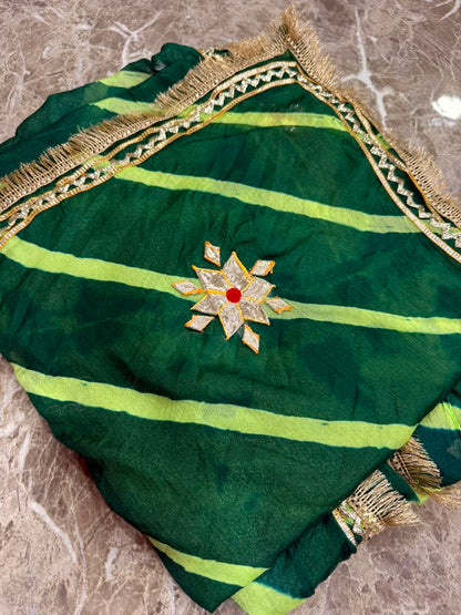 PCD New Georgette Leheriya Style With Pitan GotaPatti Work Saree