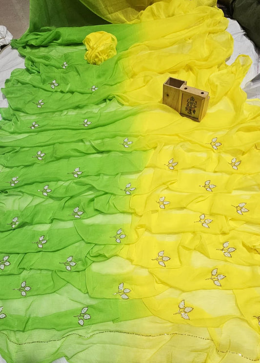 PCD New Chiffon Gotapatti Work Lightweight Saree