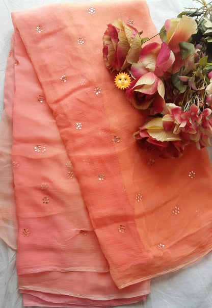PCD Latest Chiffon Bollywood Style Gotapatti Work Saree ND