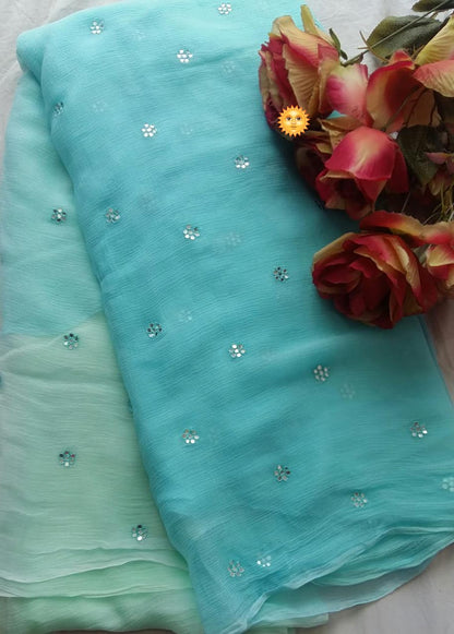 PCD Latest Chiffon Bollywood Style Gotapatti Work Saree ND