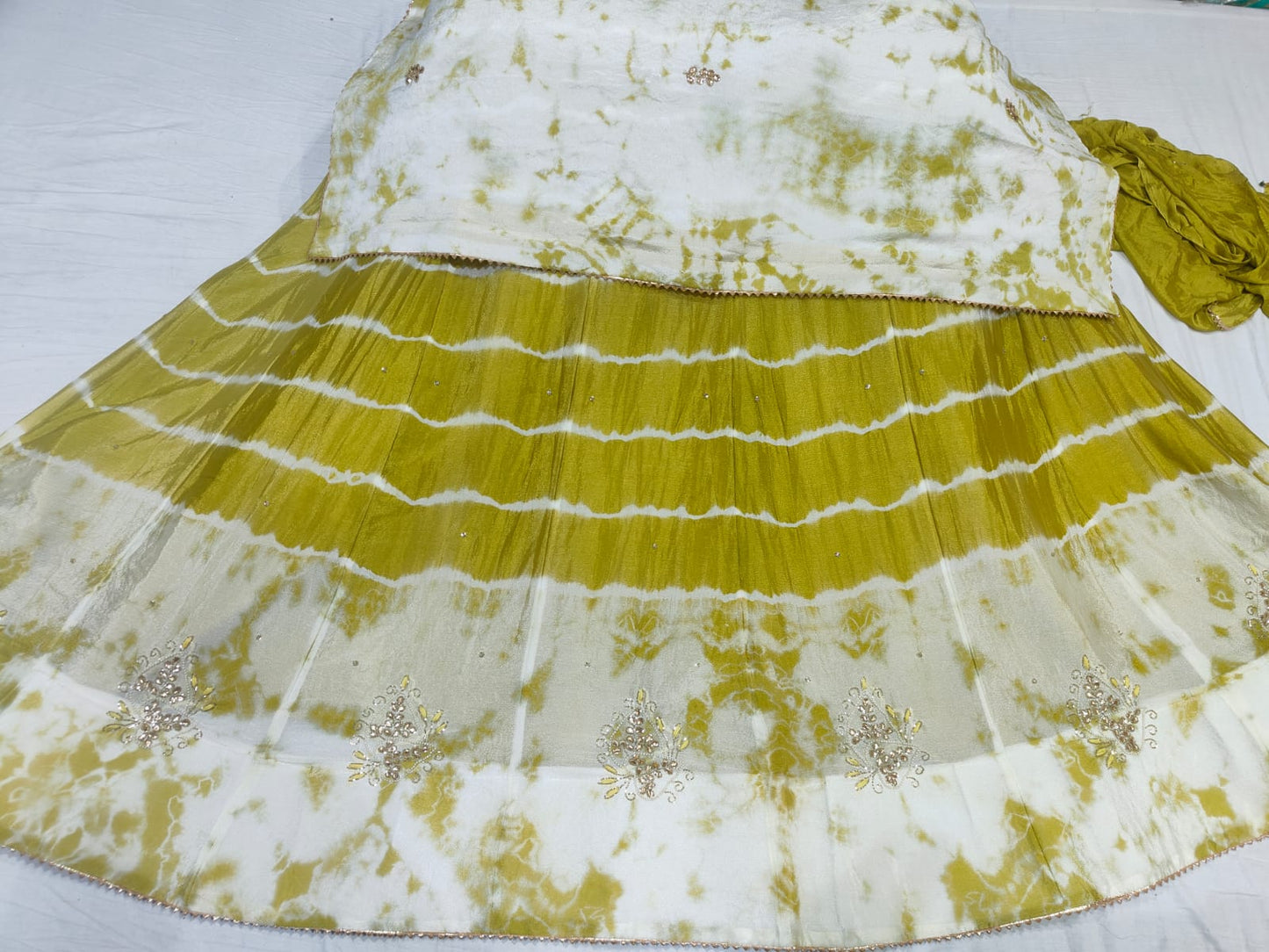 PCD New Launch Chinon Leheriya Design With Cutdana Gotapatti Work Lehenga THAKUR