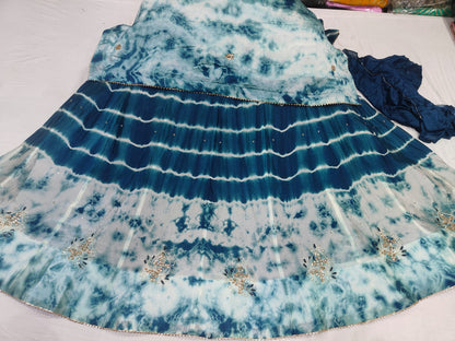 PCD New Launch Chinon Leheriya Design With Cutdana Gotapatti Work Lehenga THAKUR