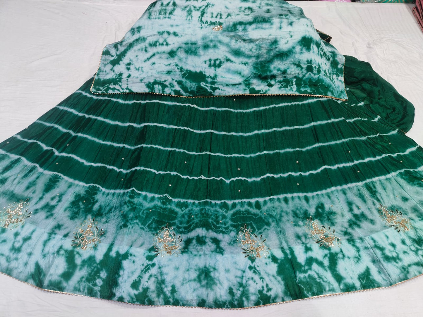 PCD New Launch Chinon Leheriya Design With Cutdana Gotapatti Work Lehenga THAKUR