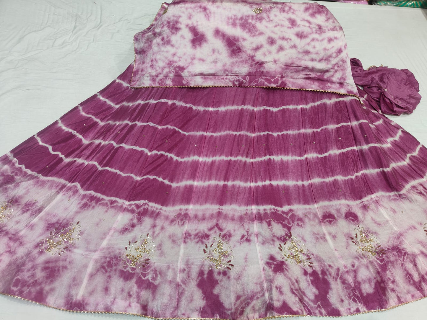 PCD New Launch Chinon Leheriya Design With Cutdana Gotapatti Work Lehenga THAKUR