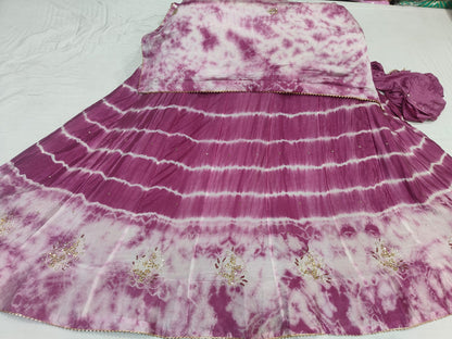PCD New Launch Chinon Leheriya Design With Cutdana Gotapatti Work Lehenga THAKUR