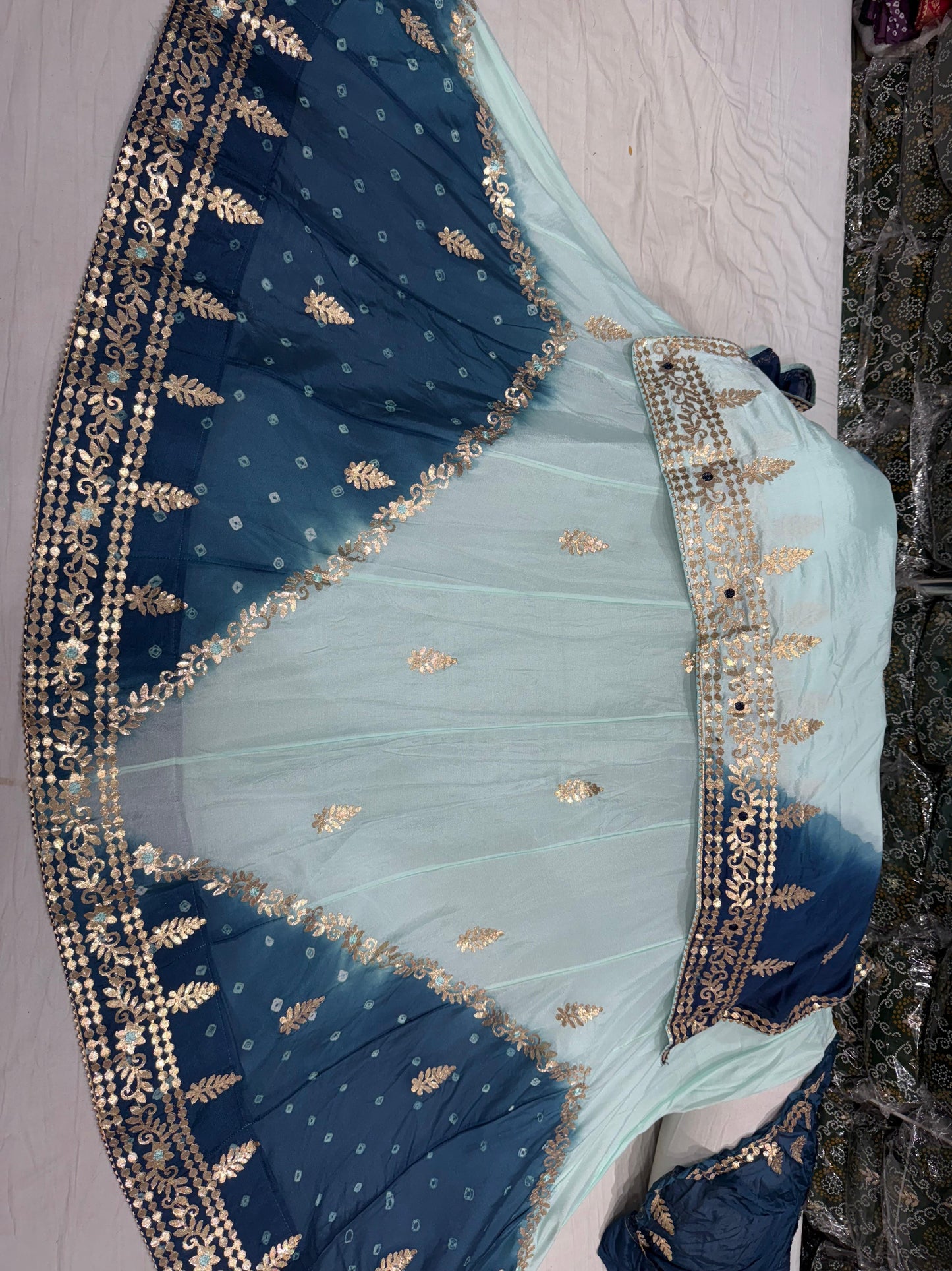 PCD New Launch Chinon silk with Cutdana gotapatti Handwork Lehenga THAKUJI