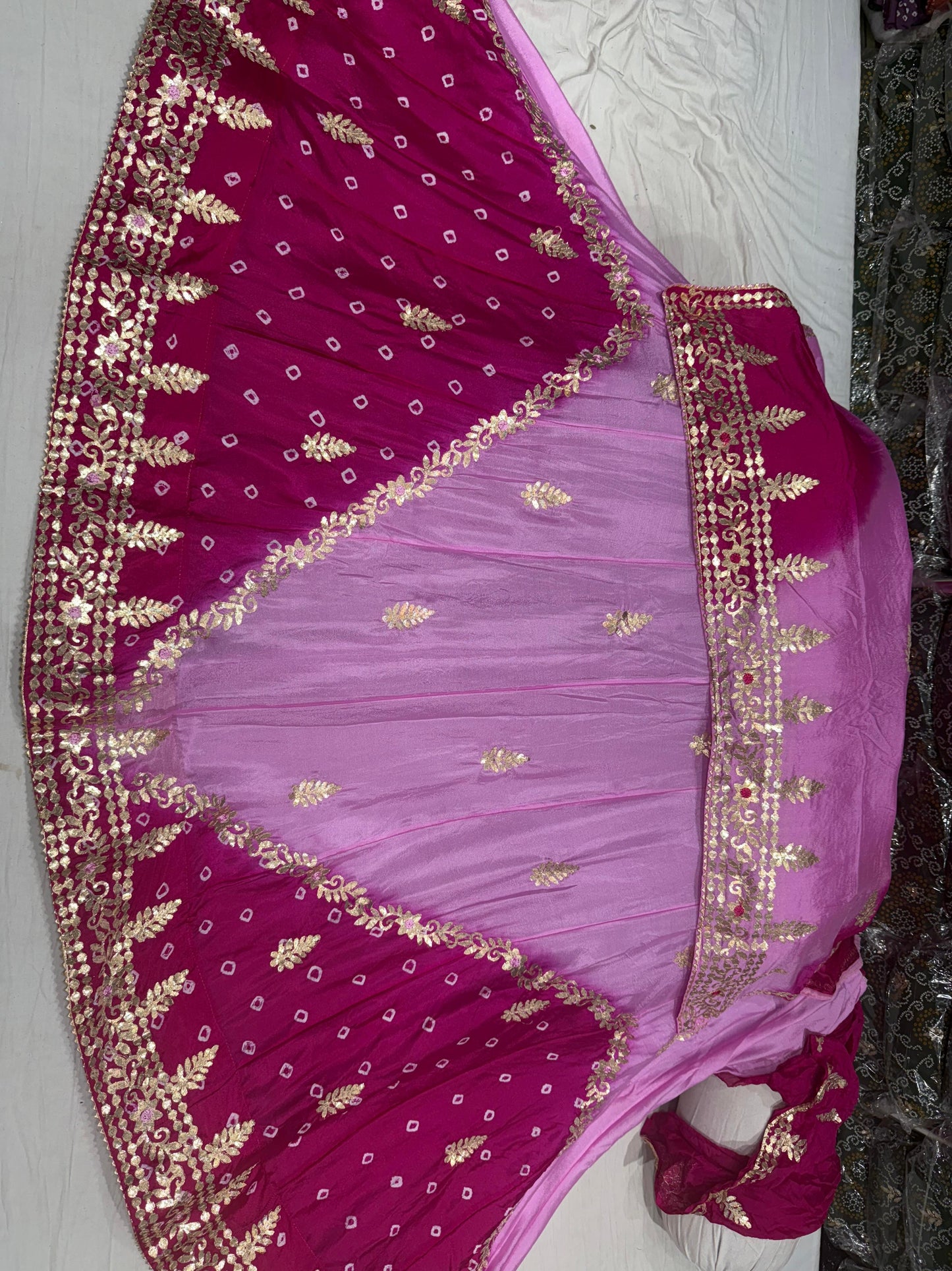 PCD New Launch Chinon silk with Cutdana gotapatti Handwork Lehenga THAKUJI