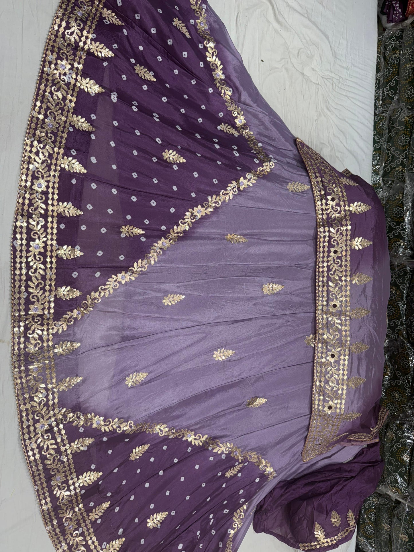PCD New Launch Chinon silk with Cutdana gotapatti Handwork Lehenga THAKUJI