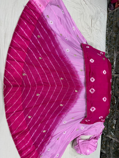 PCD New Launch Chinon Bandhej Design With Cutdana Gotapatti Work Lehenga THAKUR JI