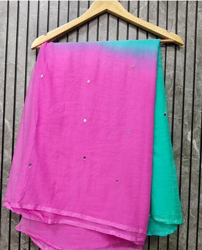 PCD Latest Chiffon Bollywood Style Mirror Work Saree VJ